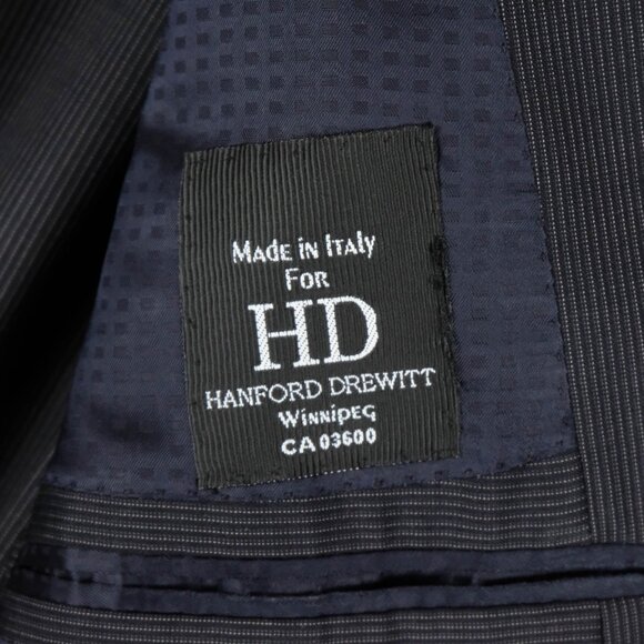 Lab Pal Zileri Suit Mens 54 44 36X32 Black Pin Striped Two Button Vented Wool - Picture 9 of 14